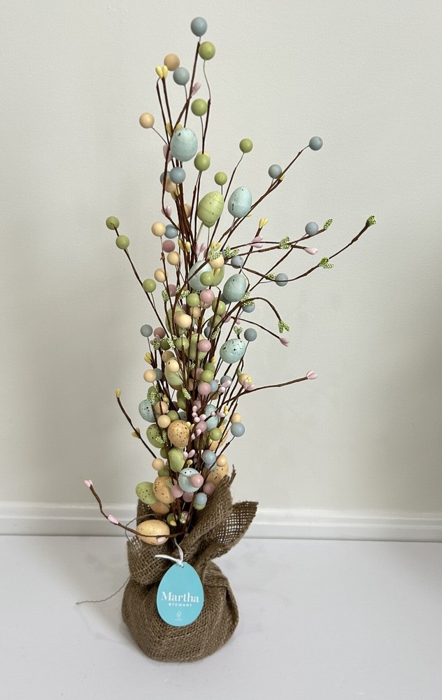 Martha Stewart Pastel Easter Egg Tree w/Burlap Base & Bendable Branches 24” NEW!