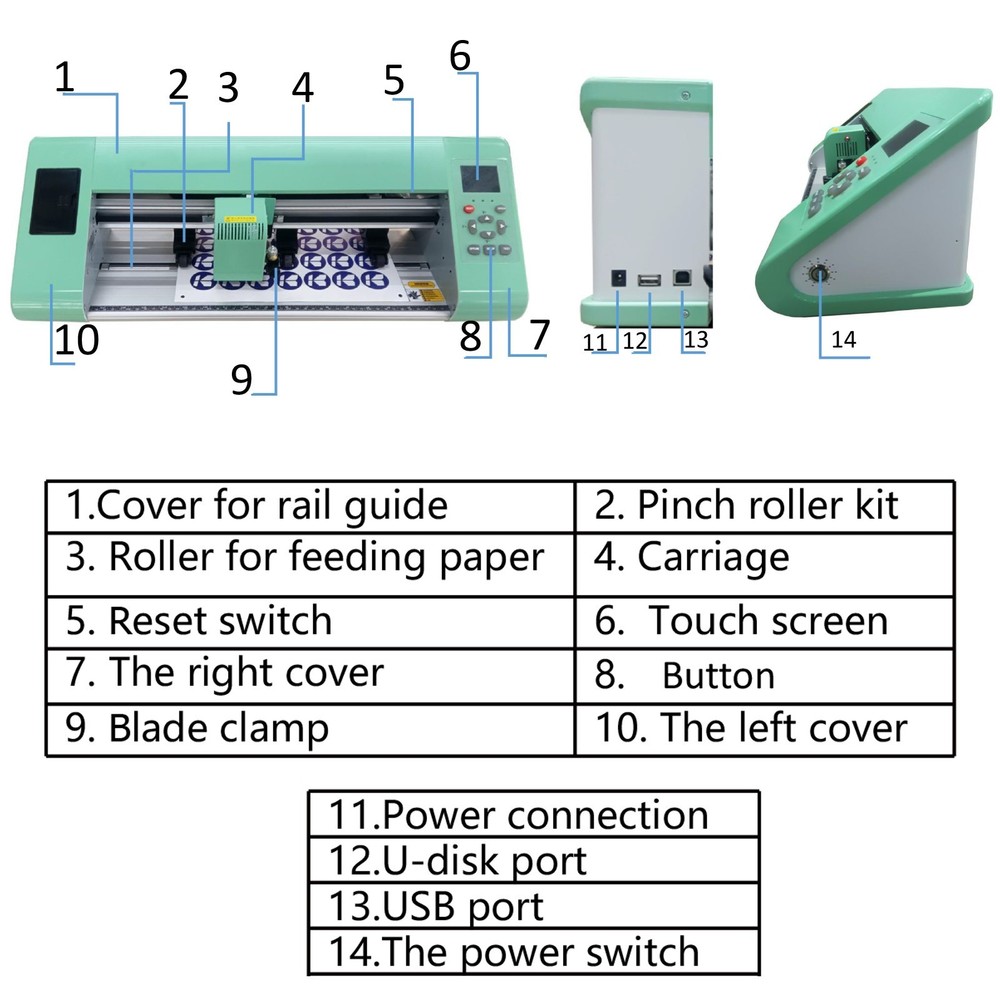 A3 Sign Vinyl Cutter Plotter Machine with Contour Cut Function Card Stickers Cut