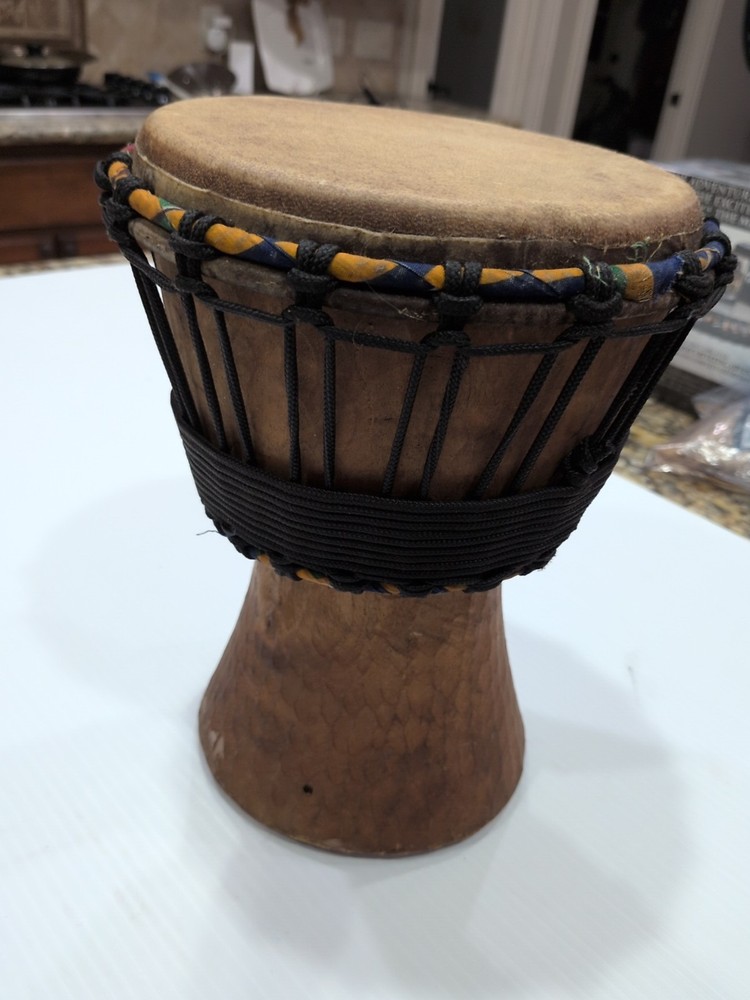 African Dejembe Drum With Carrying Case