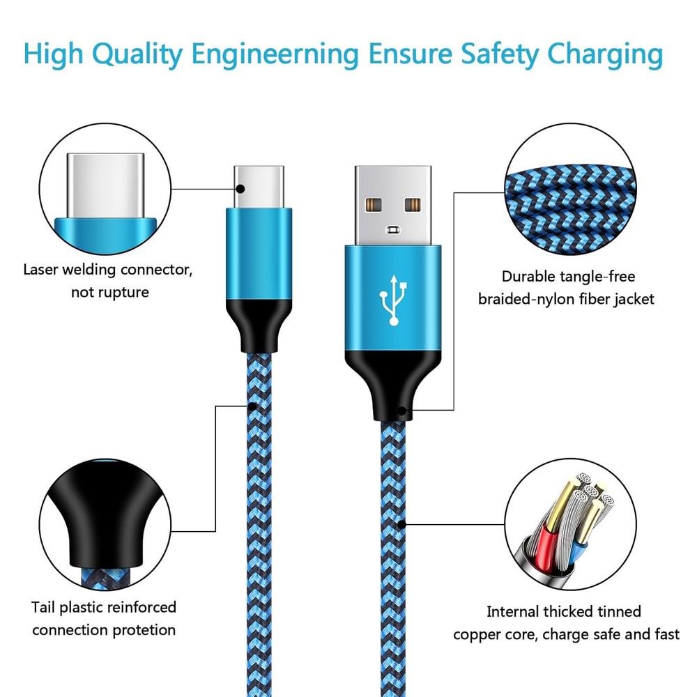 FiveBox 6ft Fast Charging Cable Charger for iPhone 16e, 16, 16 Pro Max, 16...