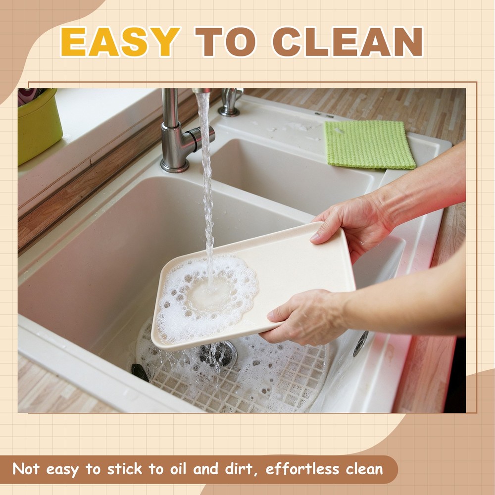 2Pcs Fast Food Serving Trays, 9.4x6.8" Rectangular Trays, White