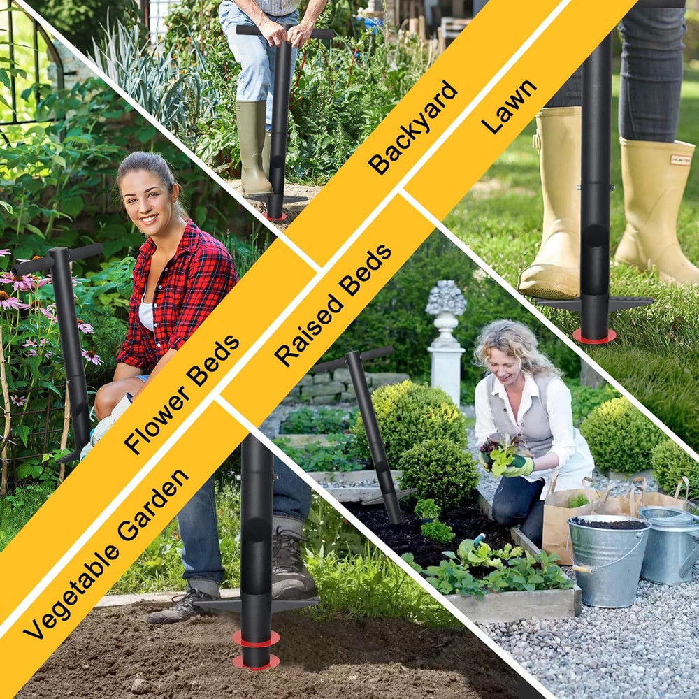 Bulb Planter Tool - 34" Long Handle Sod Plugger Lawn Plug Digger,Auto Plug Eject