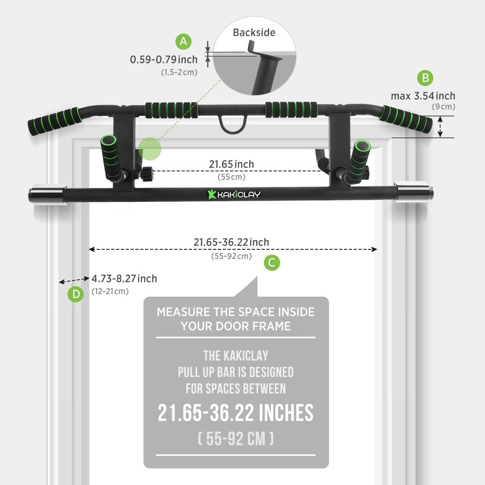 KAKICLAY 2025 Upgrade Multi-Grip Pull Up Bar with Smart Larger Hooks Technol...