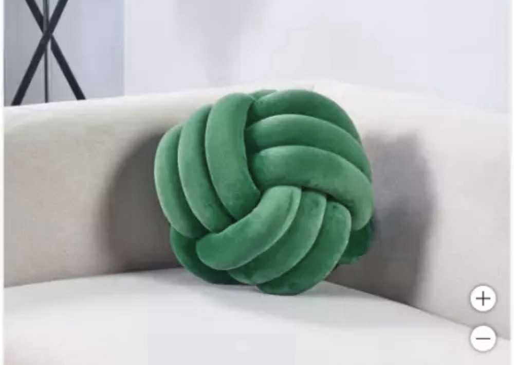 DreamOn 11" Knot Pillow, Plush Green