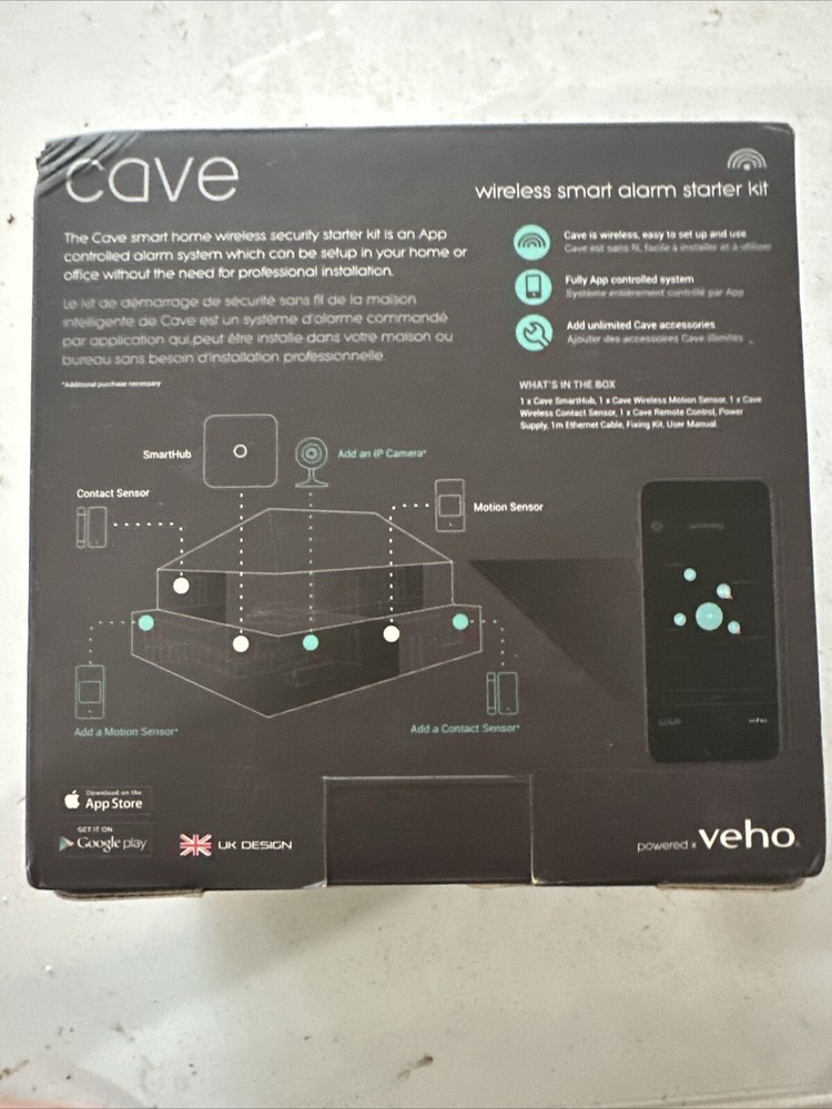 Veho VHS-001-SK Cave Wireless Smart Alarm Starter Kit Home Security System