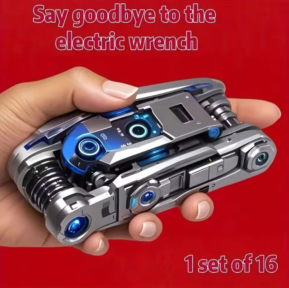 16-in-1 Socket Wrench Set, Non-Slip Rotating Head