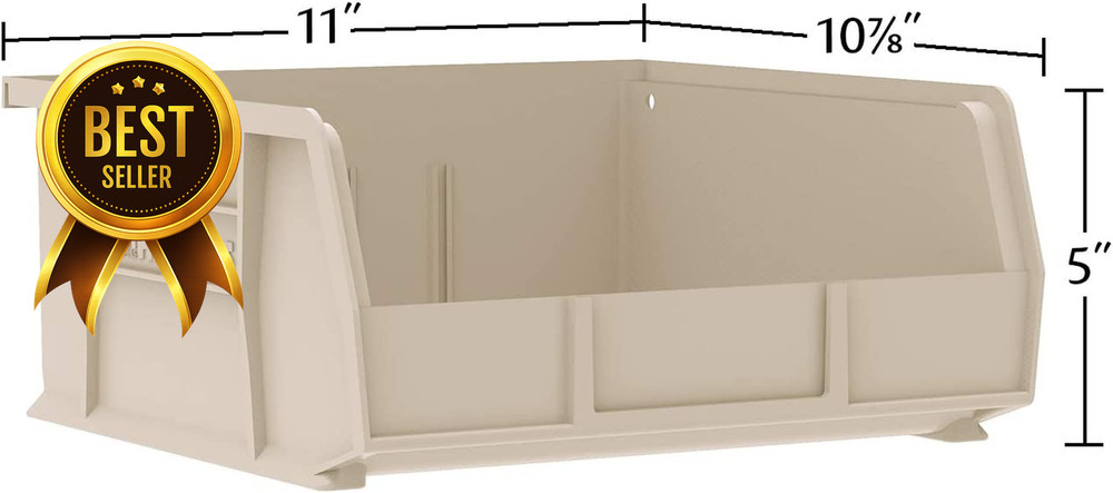 Plastic Storage Bins Stackable Garage Pantry Organizer 11x11x5 Red 6 Pack