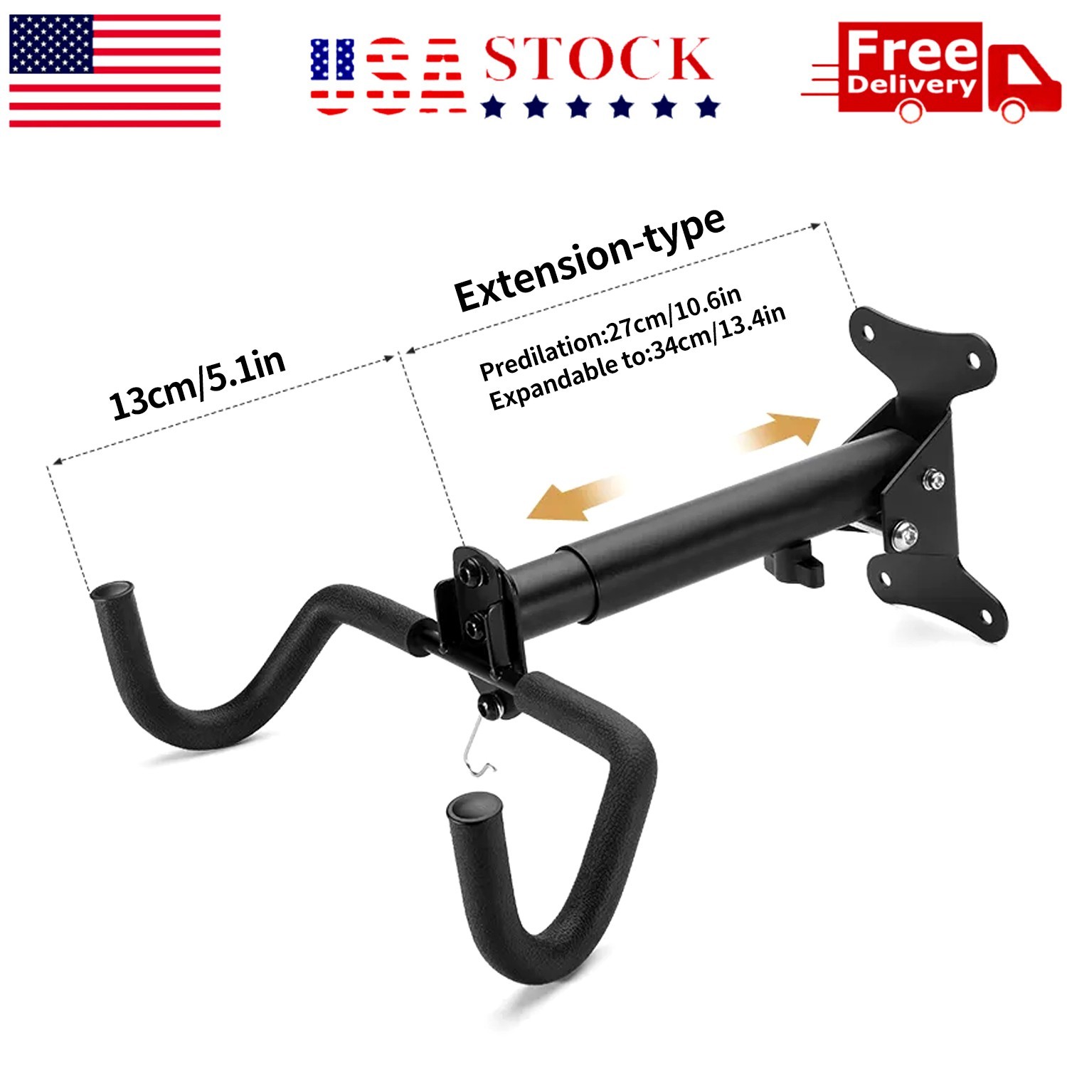 Bike Wall Mount Sturdy Bike Rack Garage Horizontal Bicycle Storage Rack US