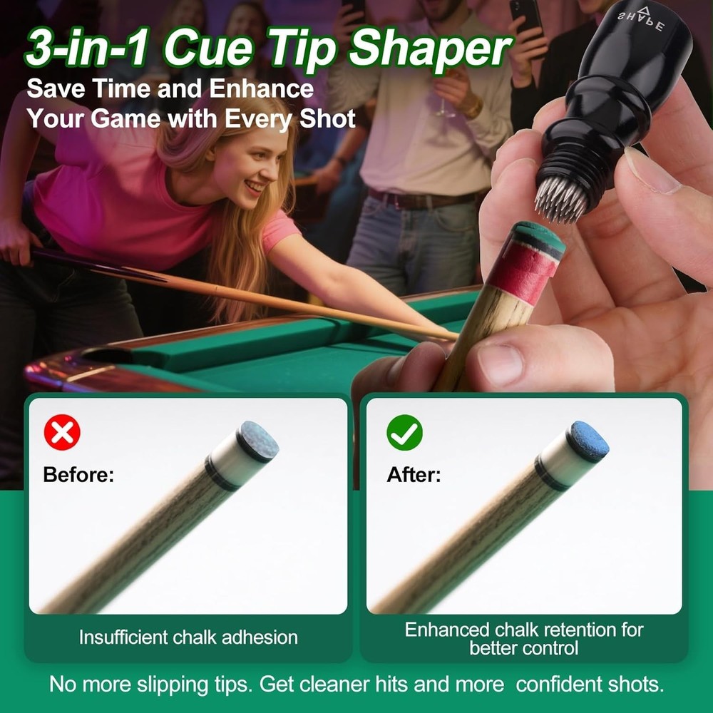 Gift-Ready Pool Cue Tip Tool Set - 2-Pack for Better Billiards Gameplay
