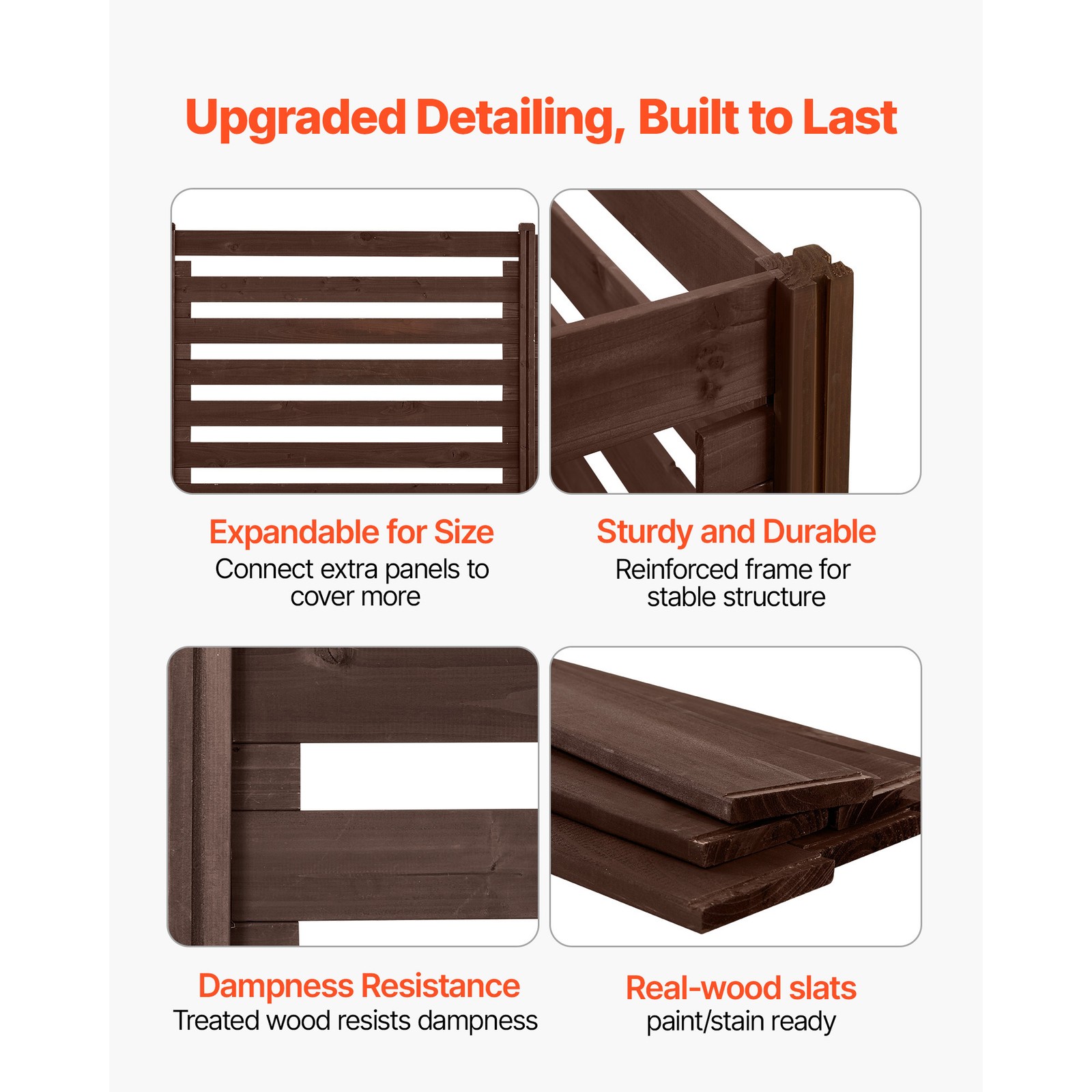 Uimoso 48" x 37" Air Conditioner Fence Privacy Fence with 3 Panels for Trash Can