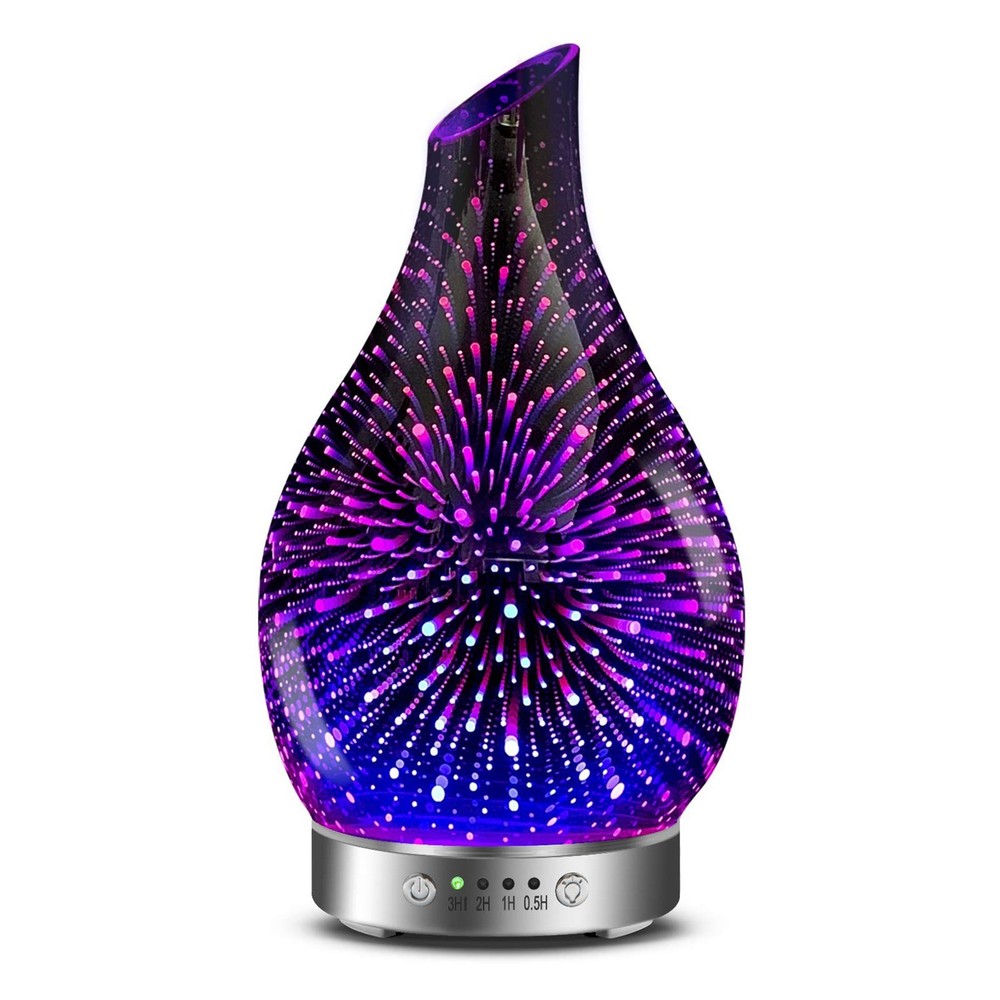 MAXWINER Essential Oil Diffusers Ultrasonic 3D Glass Aromatherapy 3d Firework