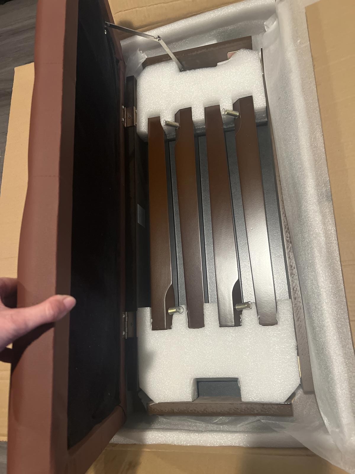 Bonnlo Brown Tufted Duet Piano Storage Bench Stool - Open Box