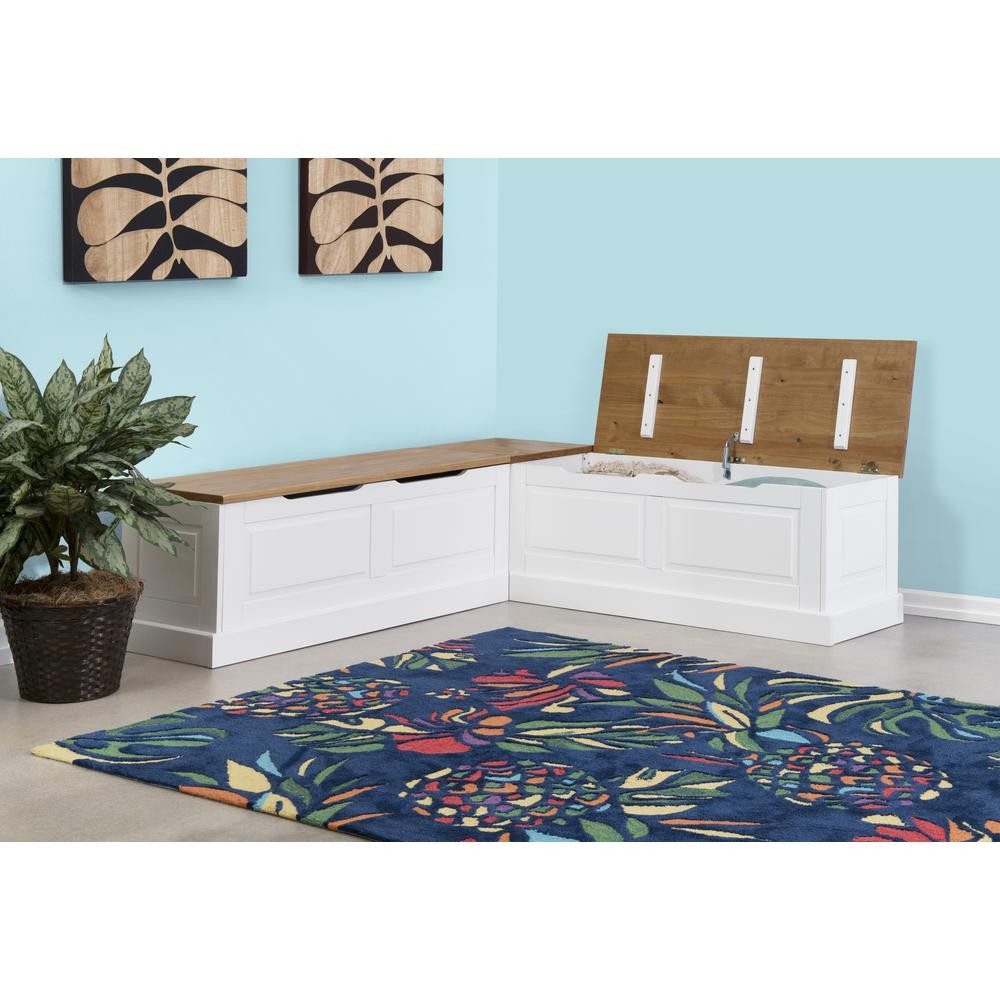 Tobin Backless Two Tone Breakfast Nook, Natural And White