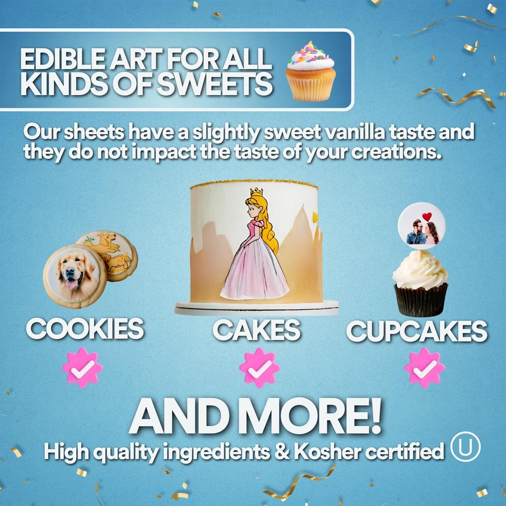 Frosting Sheets Premium 8.5“ x 11“ – 24 count – White Edible Icing Sheets