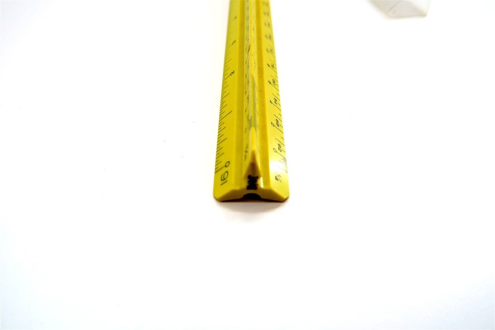 Vintage 12" PICKETT P-232 A-ES Triangular Drafting Architects Scale Ruler