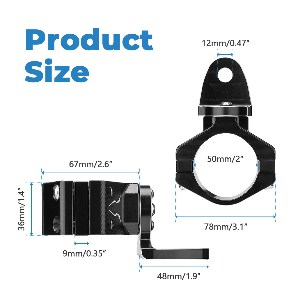 1.75"-2" Heavy duty Bracket Adjustable Lights Flag Mount for Polaris RZR Can Am