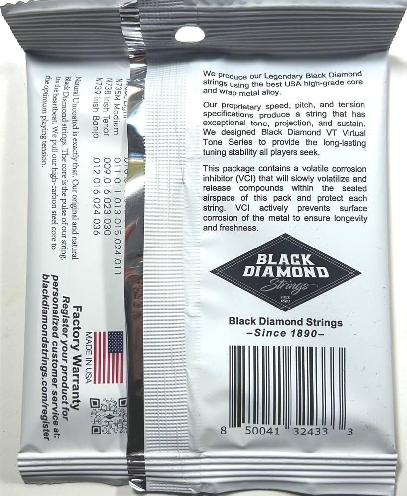 Black Diamond Banjo Strings 3 Sets 5-String Medium Loop End Nickel Wound