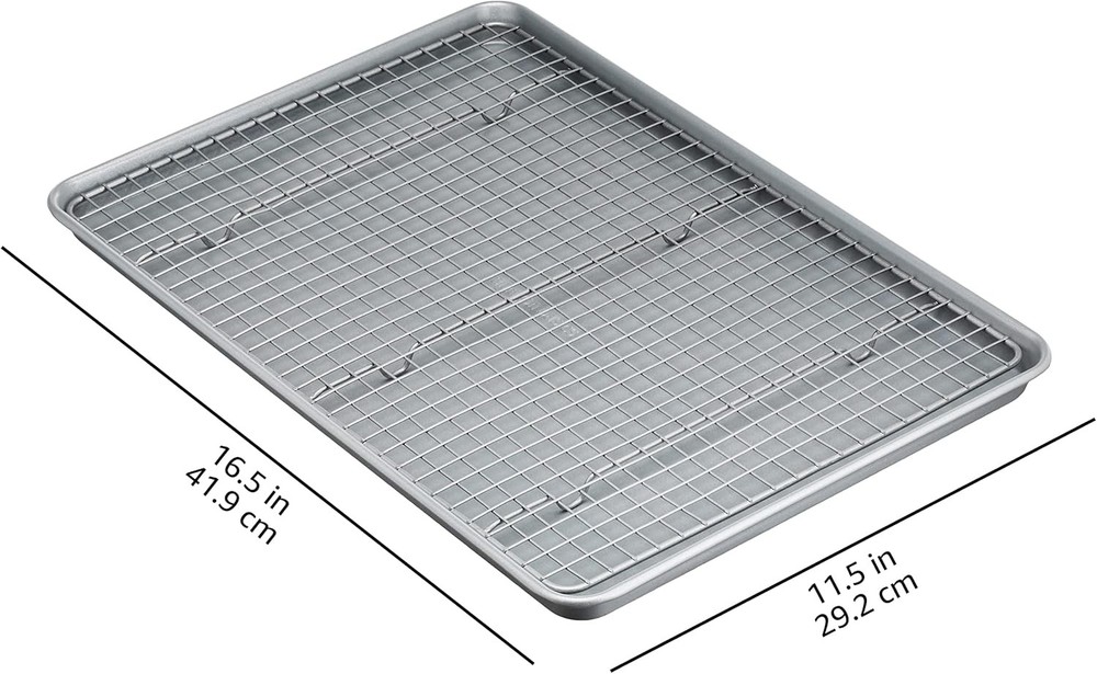 Ceramic Nonstick Baking Sheet & Cooling Rack Set Dishwasher Safe Oven Safe Half