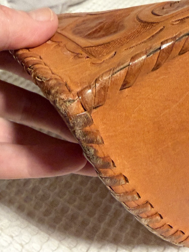 Hand Tooled Leather Purse: Vintage