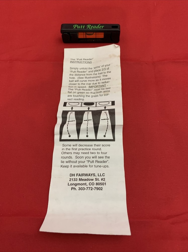 The Putt Reader Golf- Lite Green Reader Black with Instructions DH Fairways