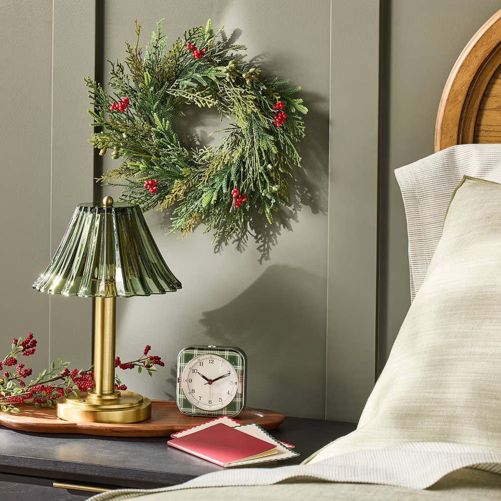 Glass Shade Table Lamp Green - Hearth & Hand with Magnolia