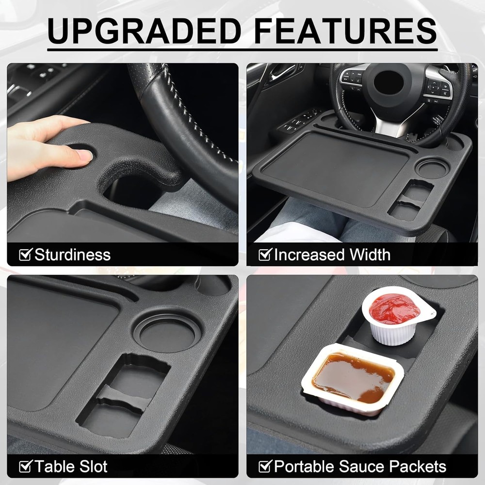 Spacious Car Steering Wheel Desk for Laptops: Ergonomic & Foldable Design