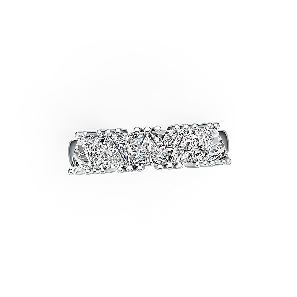 Sterling Silver Semi Mount Ring Setting Trillion TR 4X4mm 9-Stone Ring