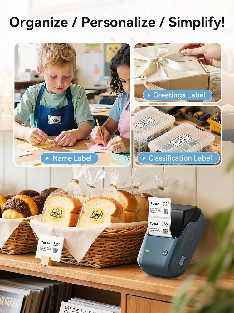 NIIMBOT B1 Label Maker Machine – 2" Bluetooth Thermal Label Printer with Tape