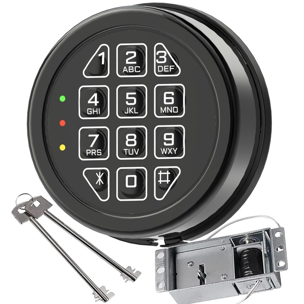 High Security Electronic Safe Lock Replacement Keypad with Solenoid Lock & 2 ...