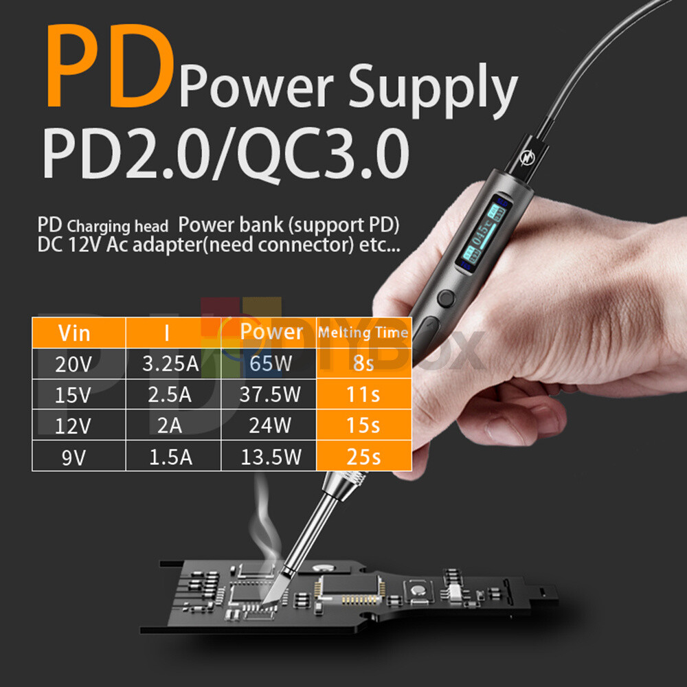 MINI65 Smart PD 65W Electric Soldering Iron Adjustable Temperature OLED Screen
