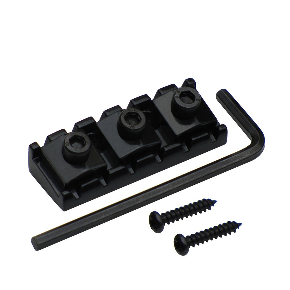 Black 43mm Guitar Locking Nut String Lock for Double Locking Tremolo Bridge