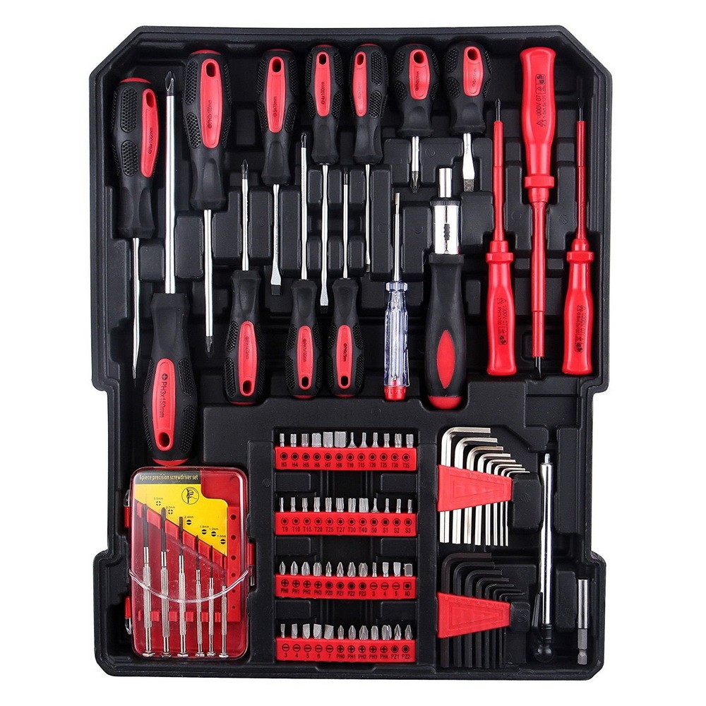 799pc Aluminum Trolley Case Tool Set, Silver, Comprehensive Portable Tool Kit