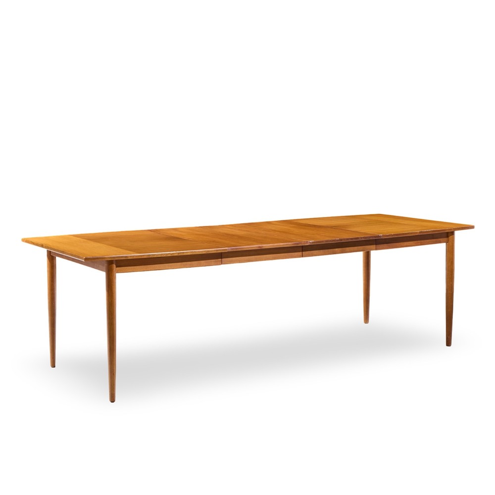 Barney Flagg for Drexel Parallel Walnut Expanding Dining Table with 2 Leaves