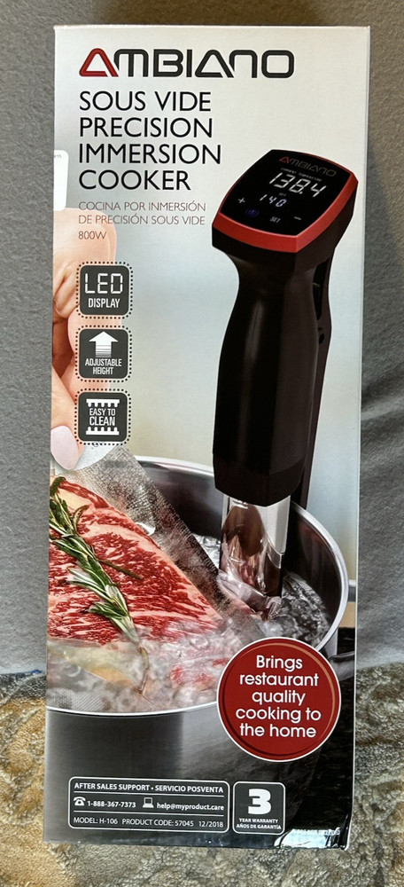 AMBIANO SOUS VIDE PRECISION IMMERSION COOKER LED DISPLAY CHEF