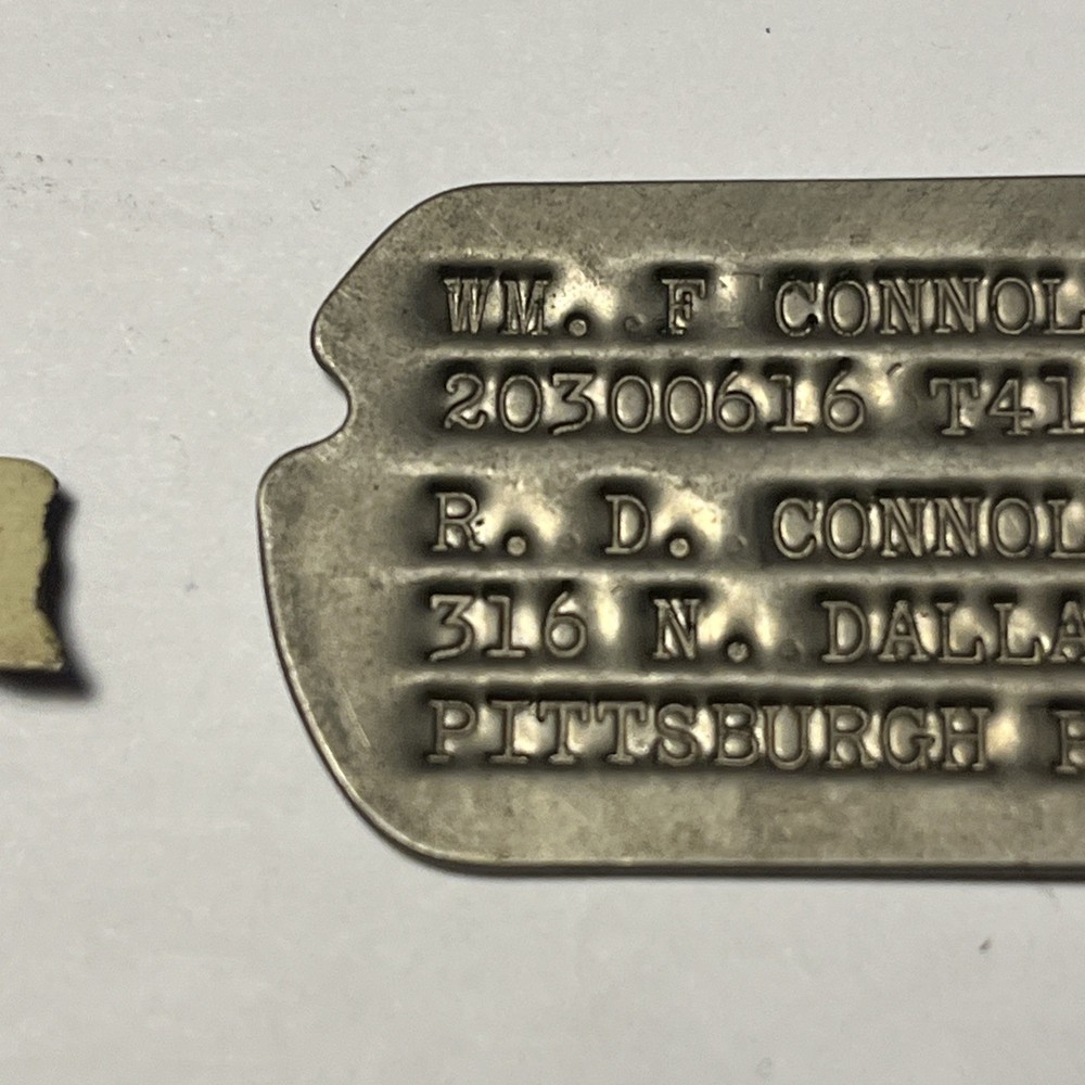 WW2 Type Notch Army Dog + Red Cross - WM. F Connolly - Pittsburgh Pennsylvania