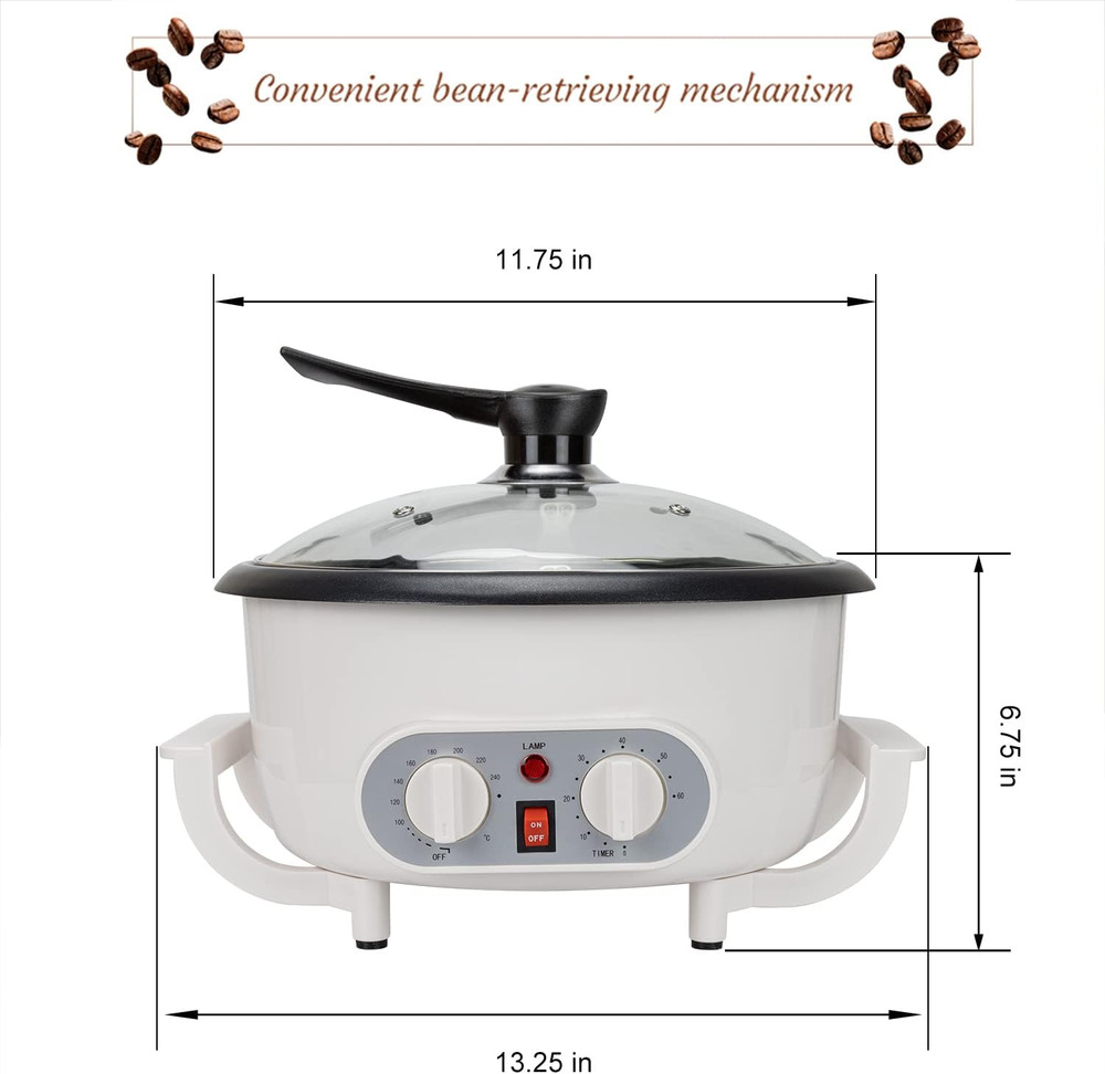 Beginner-Friendly Home Coffee Roaster with Timer - 110V Machine