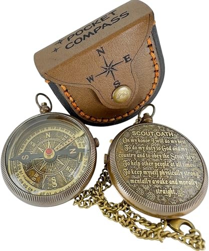 Scout Compass with Oath Message – Solid Brass Scout Compass – Oath Edition 1