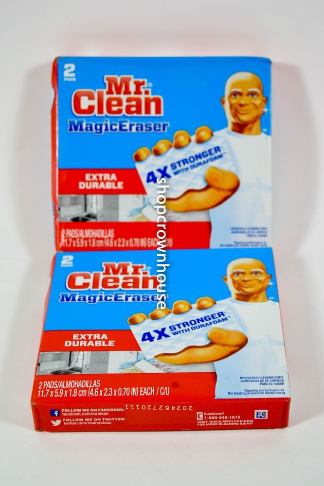 2 Mr. Clean Extra Durable 4X Stronger Magic Eraser 2ct = 4 total