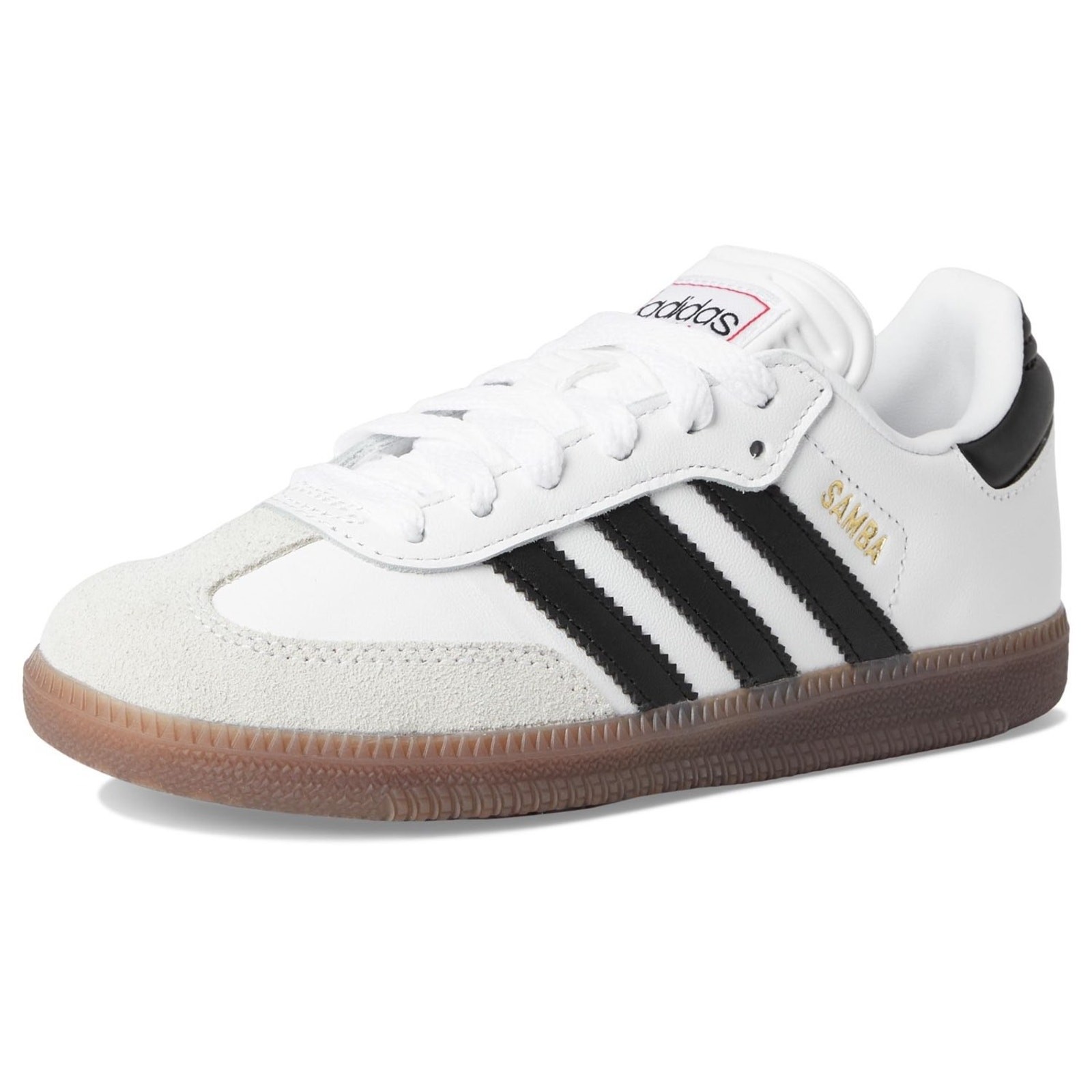 Adidas Kids Samba Indoor Soccer Shoes White Black Gum Size 4.5 Big Kid