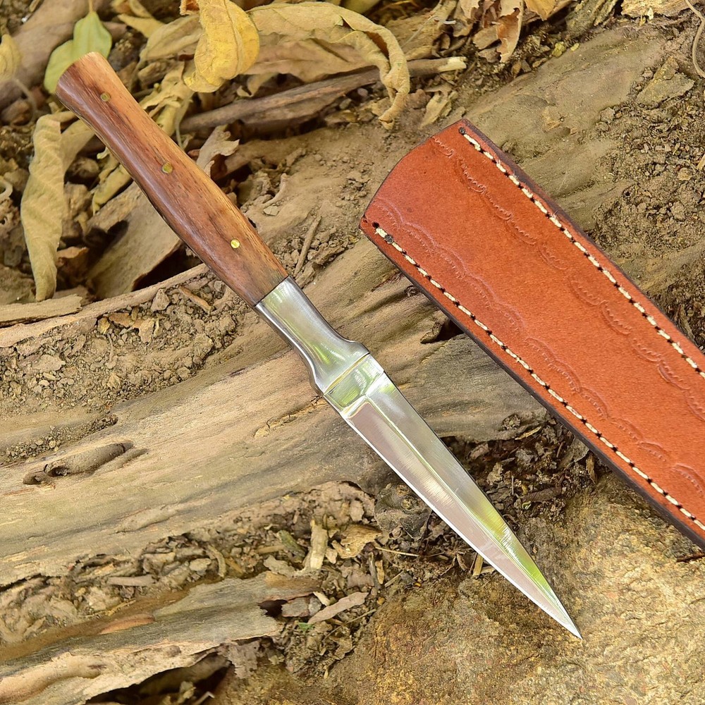 CUSOM Handmade D2 DAGGER HUNTER BOOT THROWING KNIFE WOOD HANDLE SURVIVAL