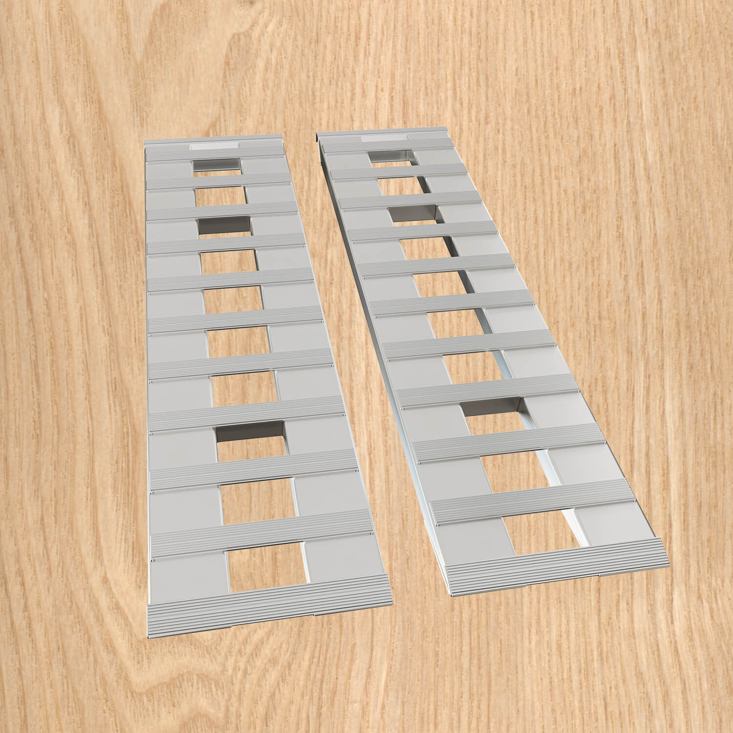 Pair For 60''X15" Aluminum Ramps 6800 LBS Truck Car Auto Trailer Ramps Hook End