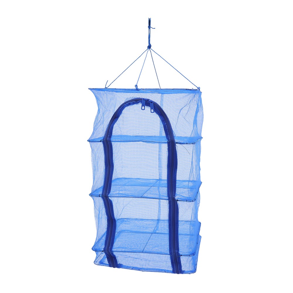 Space-Saving Wall Mounted Drying Rack, 4-Tier Folding Fish Mesh Dryer with