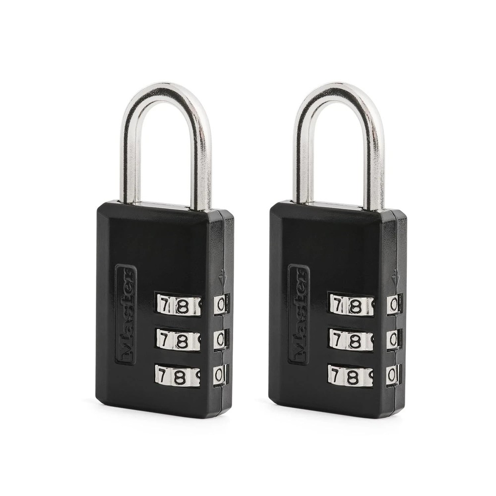Master Lock Black Combination Padlock, Indoor Gym Locker 2 Pack,