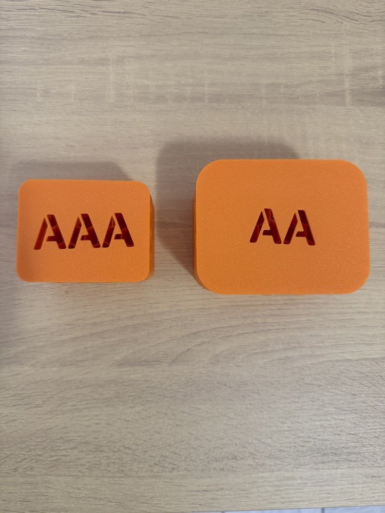 AA & AAA Battery Storage Case Organizer Box Drawer Holder W/Lid (Orange)