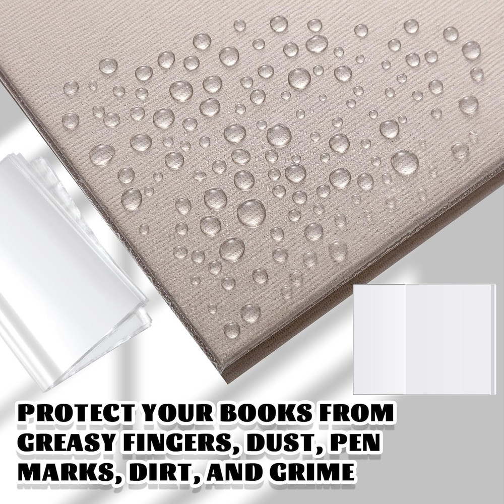 Relithick 100 Pack Adjustable Clear Book Cover for Book with 11.25 X 21, Plastic