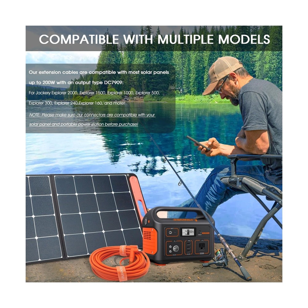 Solar Panel Extension Cable Compatible with Jackery Solar Panel Connector Per...