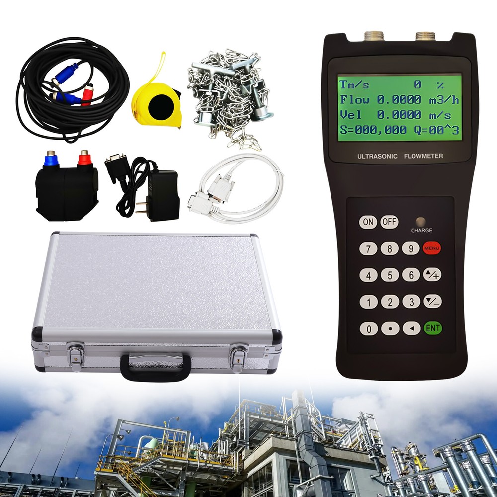 DN50-DN700 Ultrasonic Liquid Flow Meter TDS-100H w/M2 Digital Handheld FlowMeter