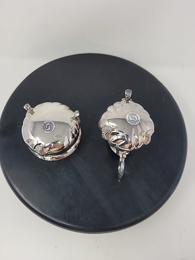 Sweden T.M. 60 GR Silverplate Silver Cream and Sugar Set - Sweden - 143.0 gr