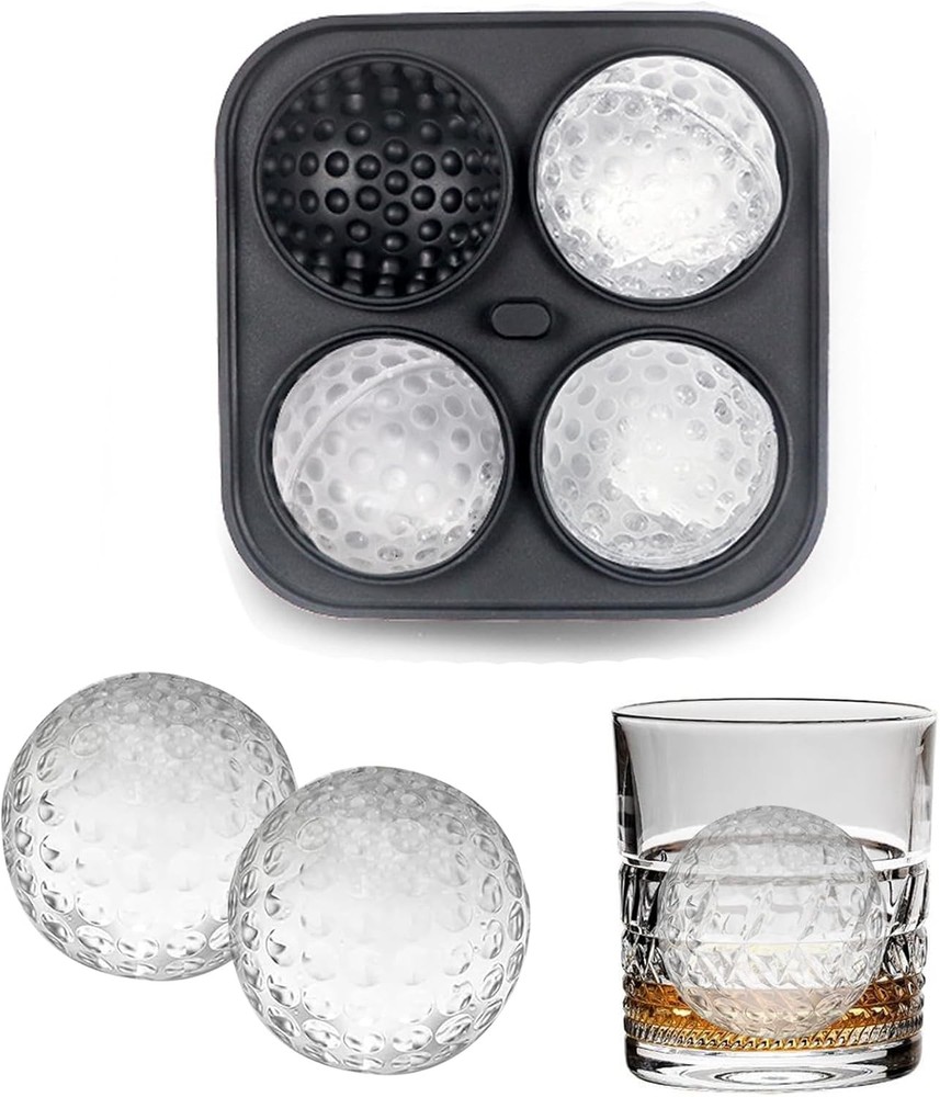 Golf Ice Cube Tray 3D,  Ice Ball Cube  with Funnel for