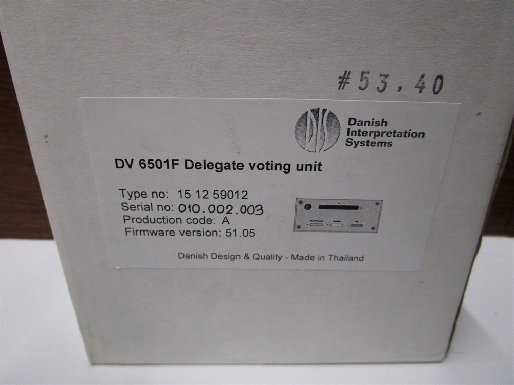 DIS DV 6501F Delegate Voting Unit Version 51.05 NEW